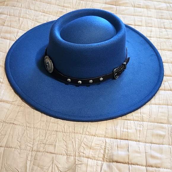 Western Wide Brim Pork Pie Fedora Felt Hat NWT - Picture 3 of 8